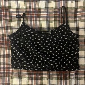 Brandy Melville Skylar Black and White Floral Tank